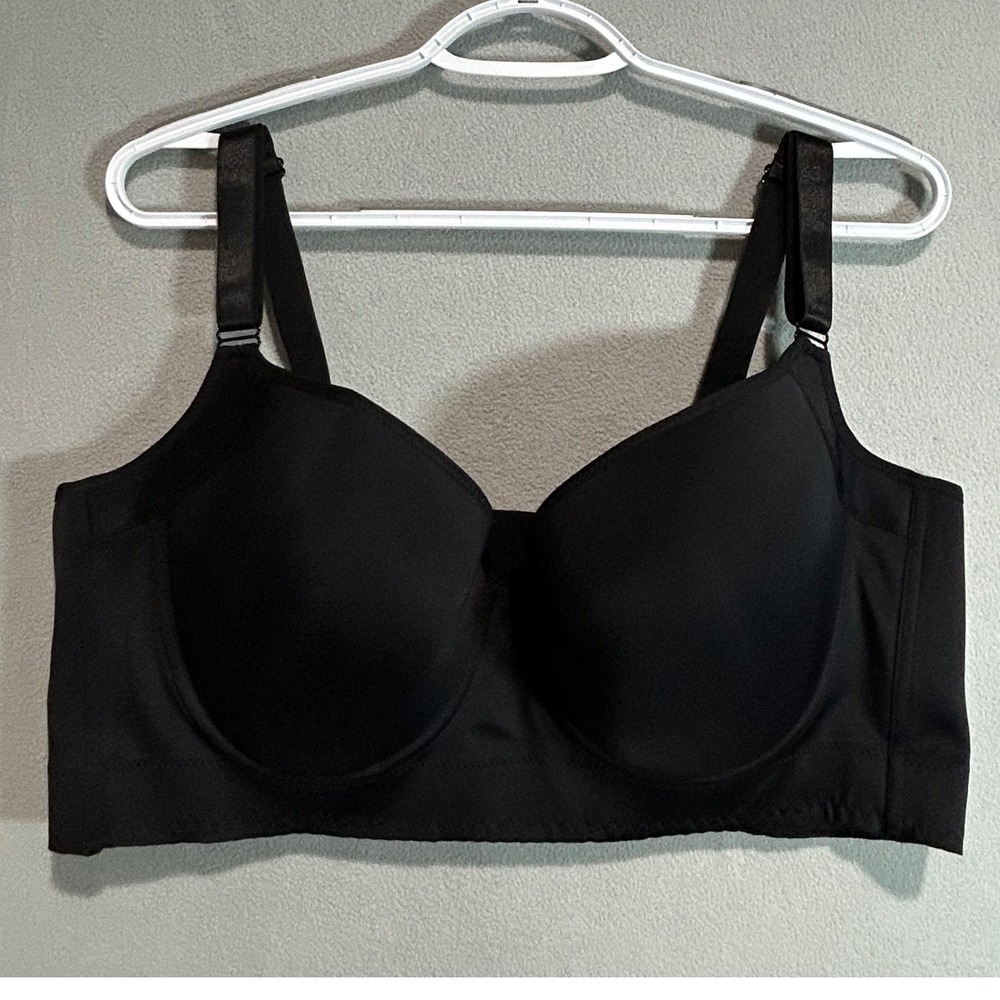 Black Bra Women 46DDD Full Coverage Underwire Supportive 8 Hook Eye Close